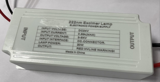 DC24 UVC 222 nm Tubo de lâmpada Excimer Pico 20 W Visão do feixe Comprimento de 360 ​​graus 100 mm Esterilização de ar